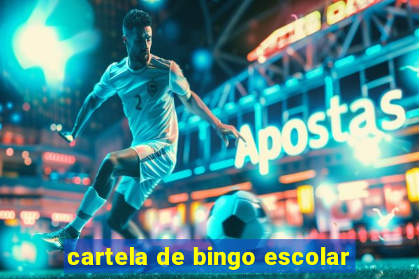 cartela de bingo escolar