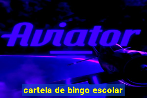 cartela de bingo escolar