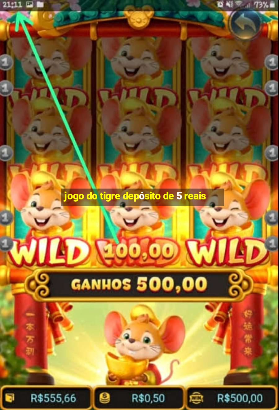 jogo do tigre depósito de 5 reais