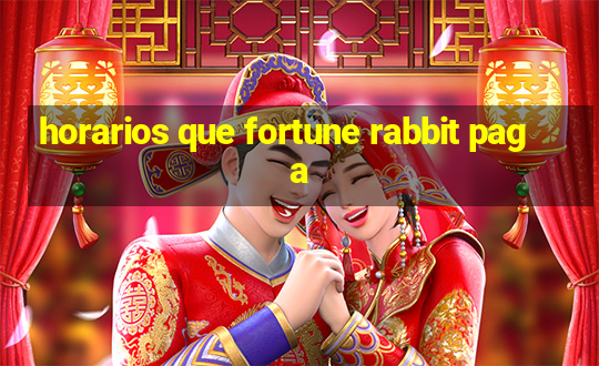 horarios que fortune rabbit paga