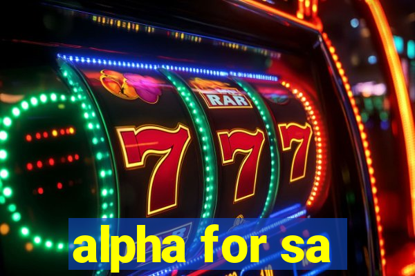 alpha for sa