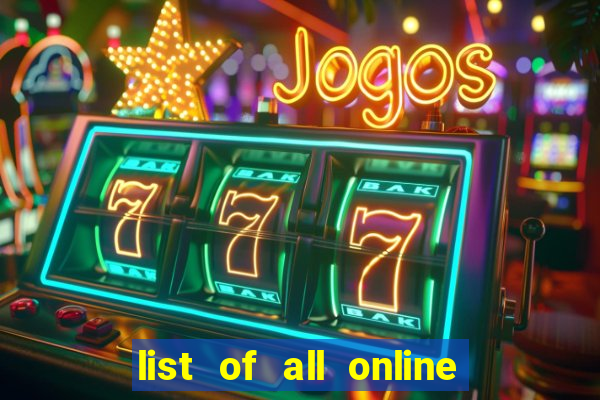 list of all online bingo sites