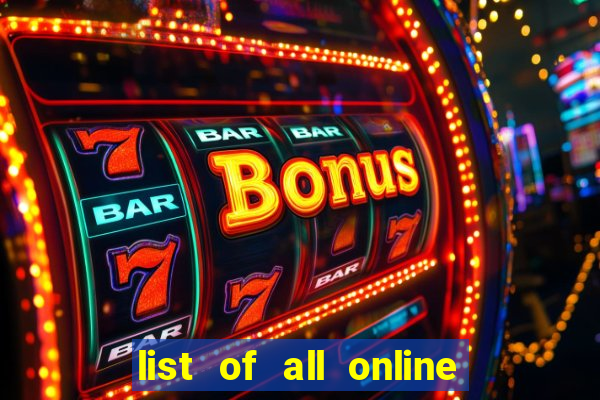 list of all online bingo sites