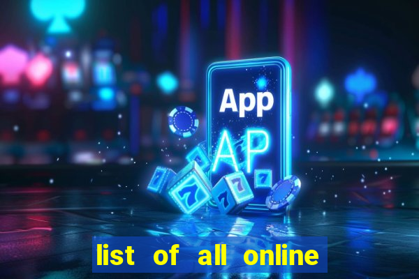 list of all online bingo sites