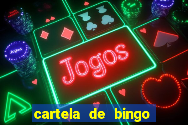 cartela de bingo da sorte