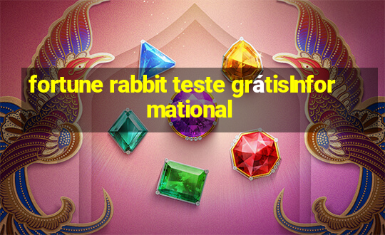 fortune rabbit teste grátisInformational