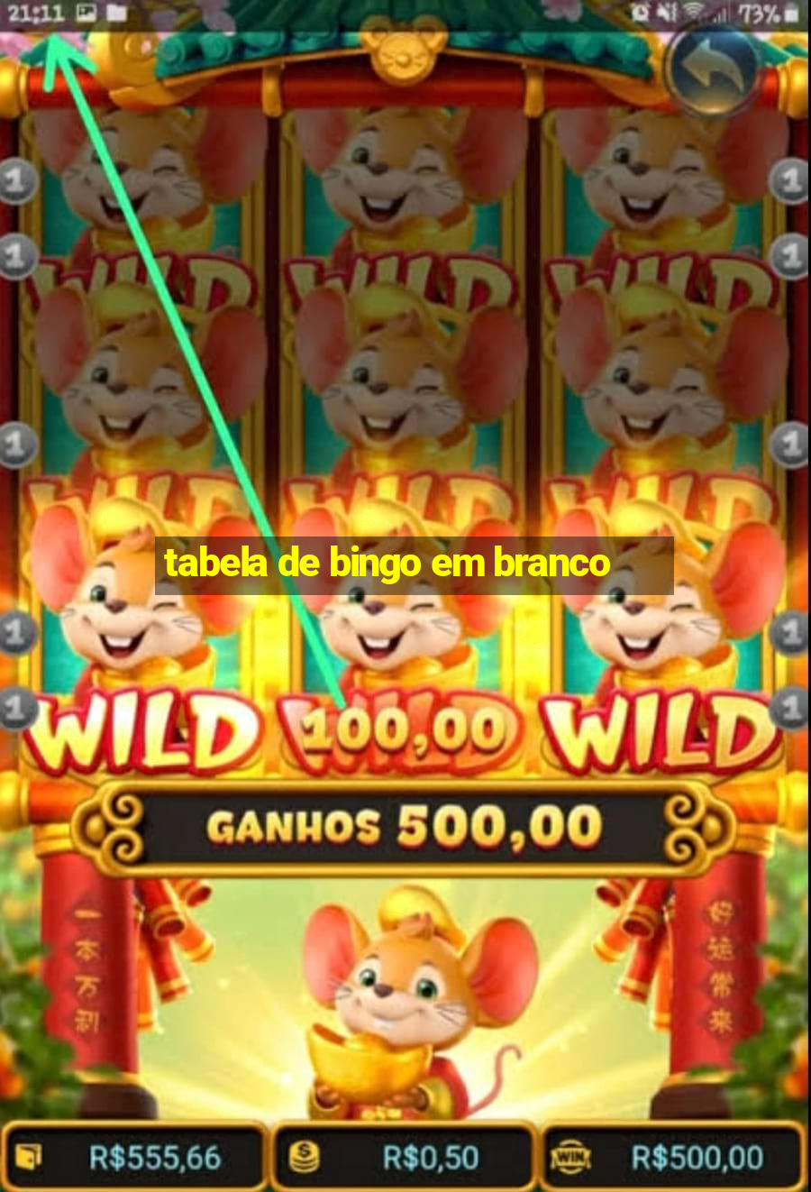 tabela de bingo em branco