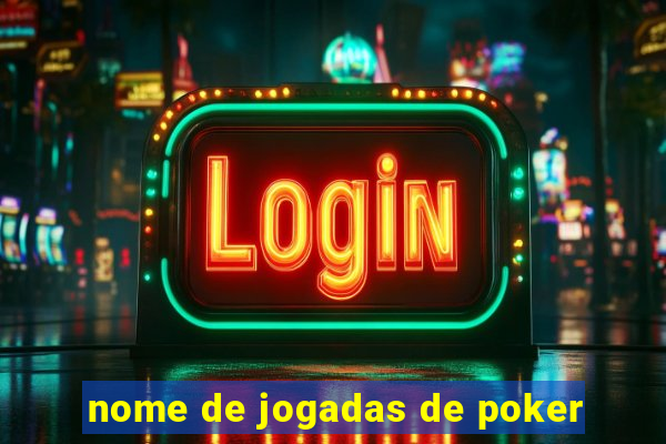 nome de jogadas de poker