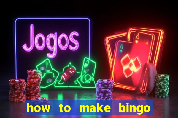 how to make bingo cards in excel