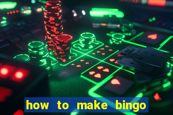 how to make bingo cards in excel