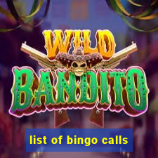 list of bingo calls