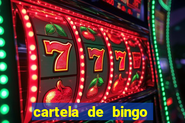 cartela de bingo com letras