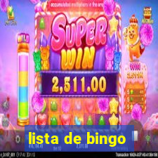 lista de bingo