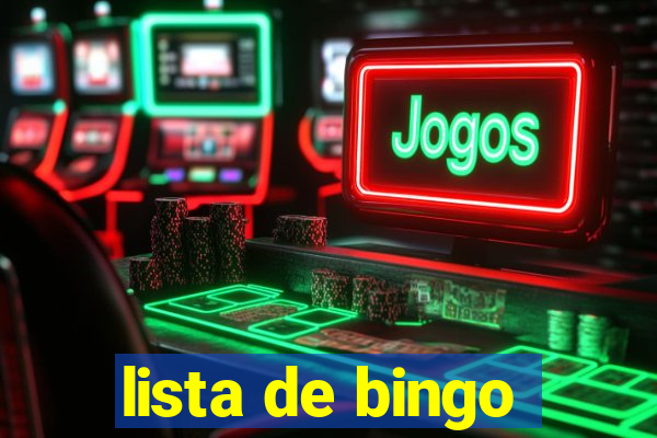 lista de bingo