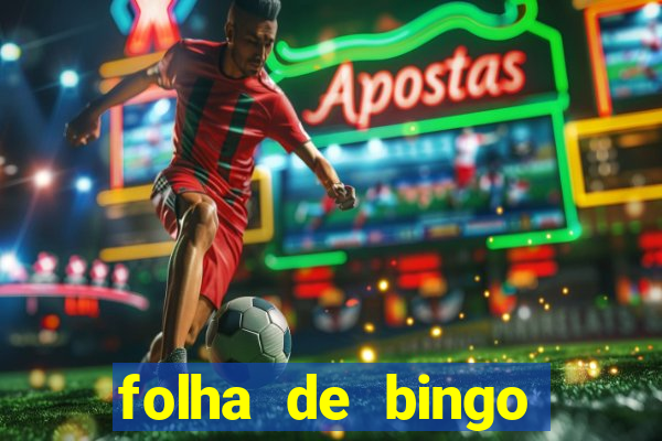 folha de bingo para imprimir