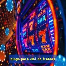 bingo para chá de fraldas