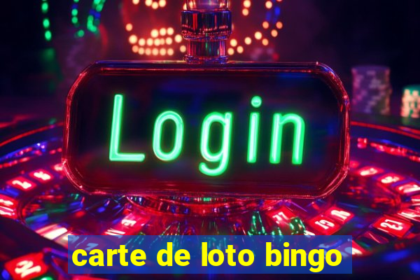 carte de loto bingo