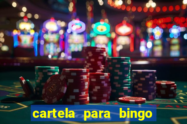 cartela para bingo em branco