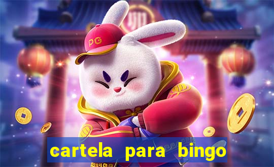 cartela para bingo em branco