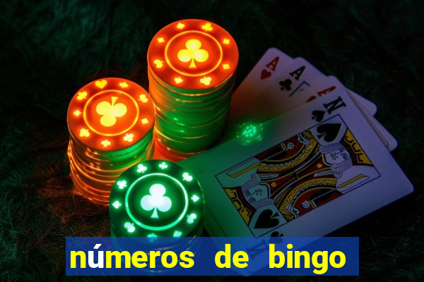 números de bingo de 1 a 75